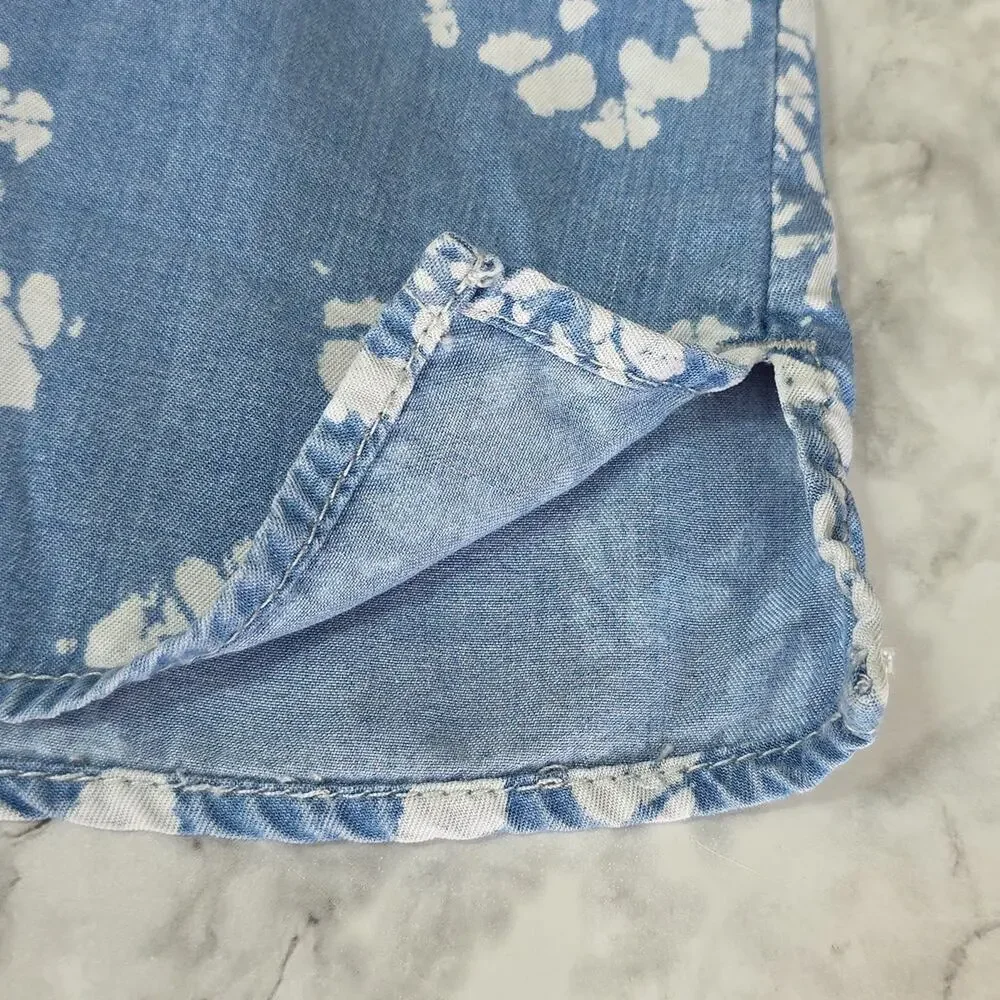 NWT Womens Sz XXL Blue Puff Sleeve Square Neck Peasant Y2K Babydoll Tunic Top